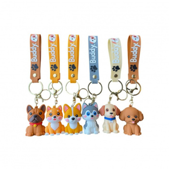 Брелок арт. 805042 На руку с карабином Собака "Buddy" в ассортименте в пак.