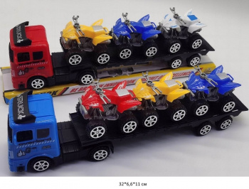 Машина инерц. арт. MR890-10 Автовоз с квадроциклами колпак 32*6,6*11