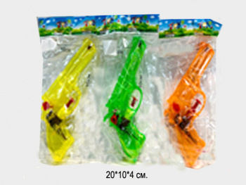 Пистолет водн. арт. 3306 Прозрачный цвета микс в пак.• /1200 шт./