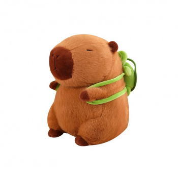 им Капибара арт. 240907-13/240302-1 С рюкзаком-черепашкой сидит 30 см в пак.)