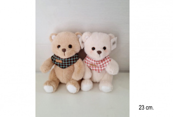 им Медведь арт. 4048/23 С банданой на шее цвета микс 23 см. в пак.