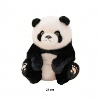 им Панда арт. 19219-2-209 Черная сидит 6-палые следы 28 см в пак.