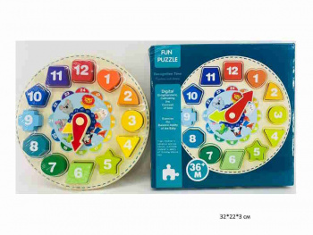 Деревянная игрушка арт. 2181-1 Логика сортер "Часы" в кор.~ Деревянная игрушка арт. 2181-1 Логика сортер "Часы" в кор.~