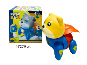 Собака арт. QB-25Y "Супергерой" на батар. свет, звук, ходит в кор.•