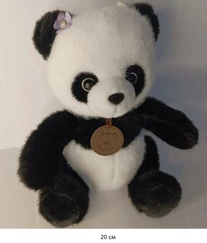 им Панда арт. 90313-7/23530-1/24405-1 С цветком на ушке 20 см в пак.)