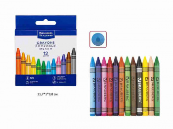 кс_Восковые мелки арт. 227283 BRAUBERG "АКАДЕМИЯ" НАБОР 12 цветов