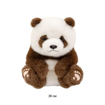 им Панда арт. 19219-1-209 Коричневая сидит 6-палые следы 28 см в пак.