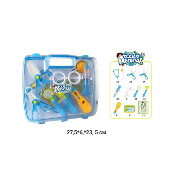 Набор доктора арт. 3324 10 предметов в пластиковом чемодане 27,5*6*23,5