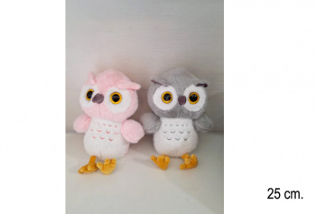 им Сова арт. 1005/25 Цвета микс С желтыми лапками 25 см в пак.