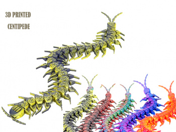 Фигурка 3Д арт. 3D018/3D028 Сороконожка подвижная цвета микс 1шт. в пак.)