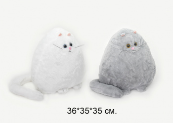 им Кошка арт. 22032-35/240325-1 Пушистик капелька два цвета 35 см в пак.)