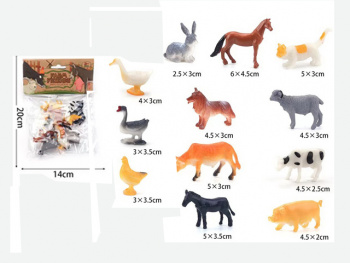 Набор животных арт. 2005-9" Домашние в пакете 14*23*3