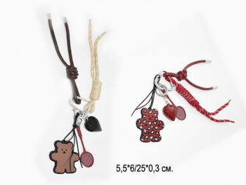 Брелок-подвеска арт. 209279 Медведь с ракеткой 6 см цвета микс 1 шт в пак. (12 шт.)