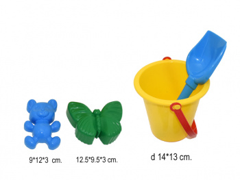 Песочный набор арт. JH4-011 Ведерко, формочки, совок в сет. Песочный набор арт. JH4-011 Ведерко, формочки, совок в сет.