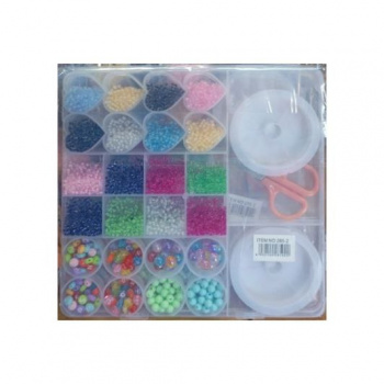 Набор для плетения арт. 285-2-805/283022 Бусины 24 ячейки, 2 лески и аксессуары в кор.