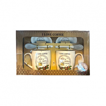 Подарочный набор арт. 1377-501 На двоих "I Love Coffee" 6 предметов в кор.