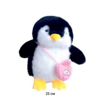 им Пингвин арт. УE250506-5-1 Черный с сумочкой 25 см в пак.)