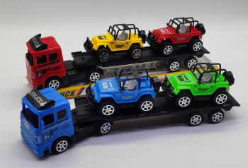 Машина инерц. арт. MR890-22 Автовоз с джипами колпак 32*6,6*11