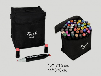 Маркеры арт. WW-802 Двусторонние в сумке 48шт._~=•/15шт./