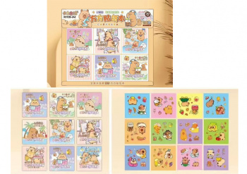 Наклейки арт. XXTZB-242-209 "Капибара" 20 страниц  6*6 см в ассортименте