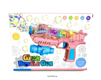 Пистолет арт. 028-5A Бластер шестеренки и мыльные пузыри в кор._