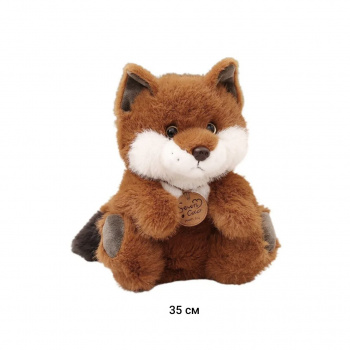 им Лиса арт. 02013-209 Коричневая сидит с медальоном 35 см в пак.