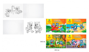 кв_Альбом для рисования арт. А12м_11603 12л. А5 на скрепкМульти-Пульти "Приключения Енота"с раскраск