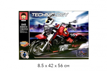 Конструктор арт. 840 Мотоцикл 1100 дет. в кор._~/24 шт./