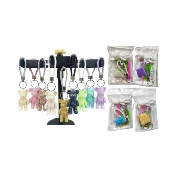 Брелок арт. 805195 Набор для творчества со стразами и клеем Медведь в пак. 