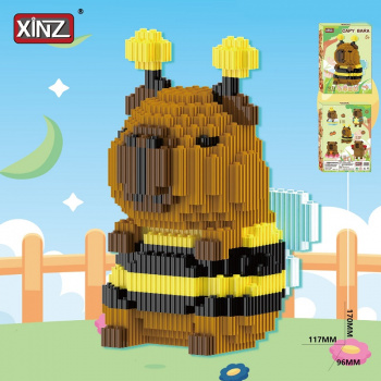 Конструктор арт. 5173-805-802 Микро Капибара в костюме пчелы 1472 дет. в кор.