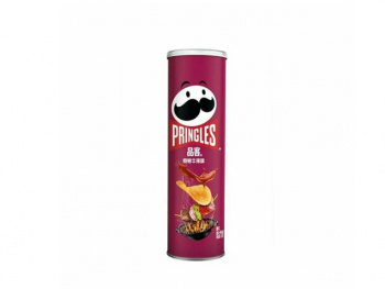 Чипсы арт. 300037 Pringles стейк 110 г в малиновой банке* Чипсы арт. 300037 Pringles стейк 110 г в малиновой банке*