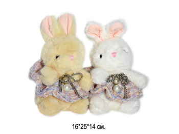 им Зайка арт. 209185 В платье с жемчужинами 25 см цвета микс в пак.