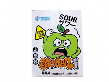 Мармелад арт. 891113-2/891106-2 Кислый "Яблоко" 25 г 20 шт. в кор.*'