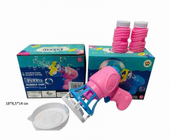 Пистолет арт. HL138 Фен на батар. свет, мыльные пузыри в кор.•