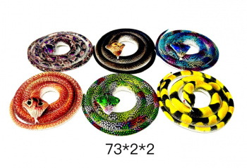 Игр. резин. арт. SLL-177 Змея цвета микс 73 см в пак._
