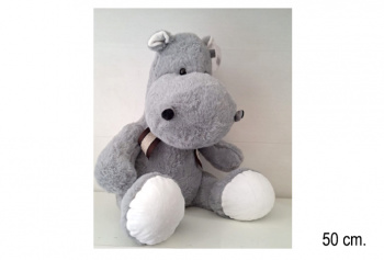 им Бегемот арт. 6431/50 Серый сидит 50 см в пак.