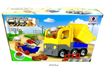 Конструктор арт. 5057 Блоки "Стройка" 26 дет. в кор._