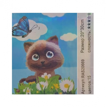 Картина по номерам арт. RAS20669 Котенок 20*30 в кор.