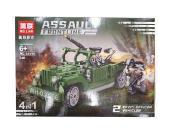 Конструктор арт. 98440-2 Военная техника Офицерский автомобиль 240 дет. в кор._
